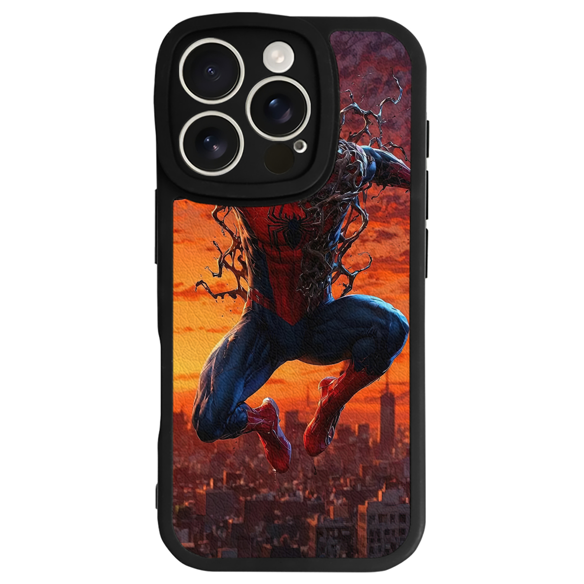 （画像用） Spider Man スパイダーマン 【iPhone 16シリーズ対応】シリコンスマホケース（レザー調） 材質：シリコン